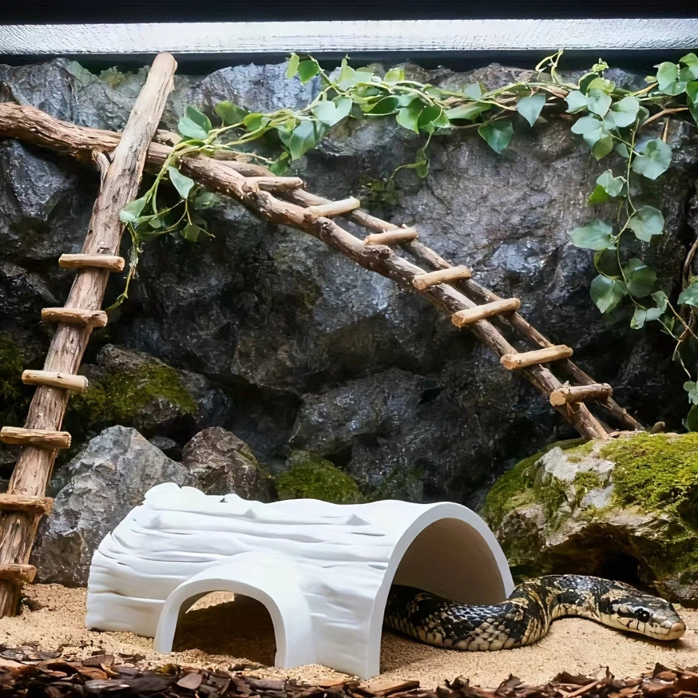 Reptile Hideout Cave 3D Printing Simulation Trees Stump Shelter Lizard Snake Tortoise Gecko Reptile and Amphibian Supplies Gifts Oasis Select