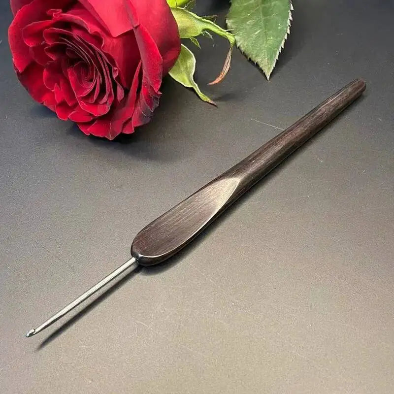 Ebony Handle Stainless Steel Crochet Head Knitting Sweater Needles DIY Sewing Tools Gift For Mom And Wife Crochet Hooks Oasis Select