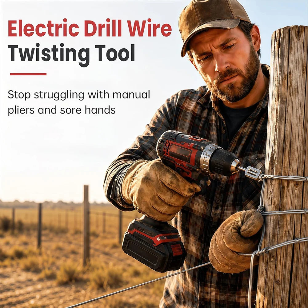 Semi-Automatic Wire Twisting Tool | Rebar & Fence Drill Bit