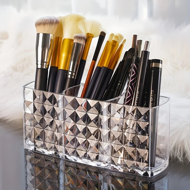 Clear Acrylic Makeup Organizer Holder For Brushes Lipstick And Cosmetics Vanity Desk Storage Box Produce Fridge Container Oasis Select