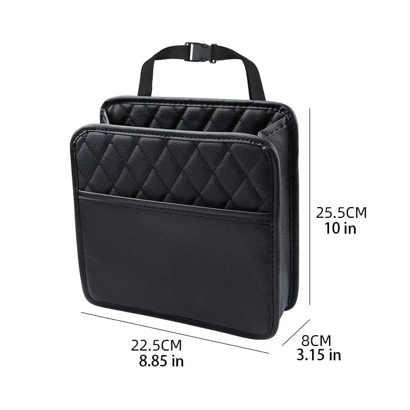 Multi-functional car seat back storage bag Leather storage bag Garbage bag Storage bag Garbage can storage for most models Oasis Select 2pcs