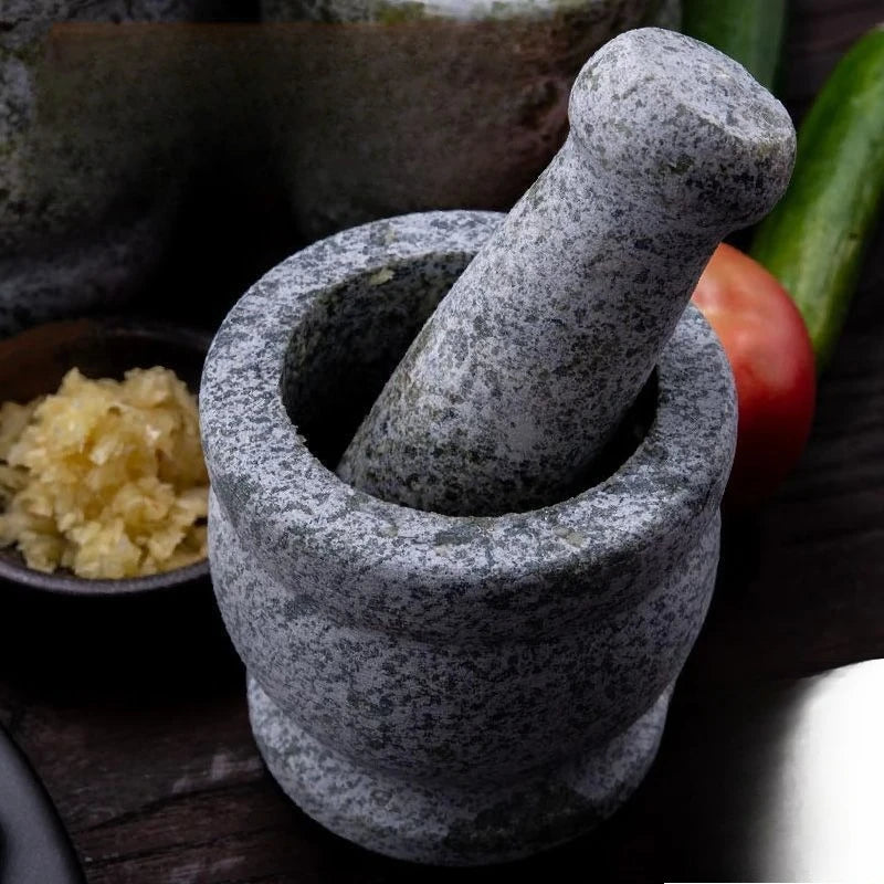 Stone Garlic Mortar Pestle, Pestle Household Stone Bowl Pestle Crusher Oasis Select