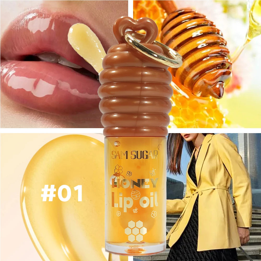 SAM SUGAR Honey Essence Lip Oil – Hydrating, Non-Sticky Glaze