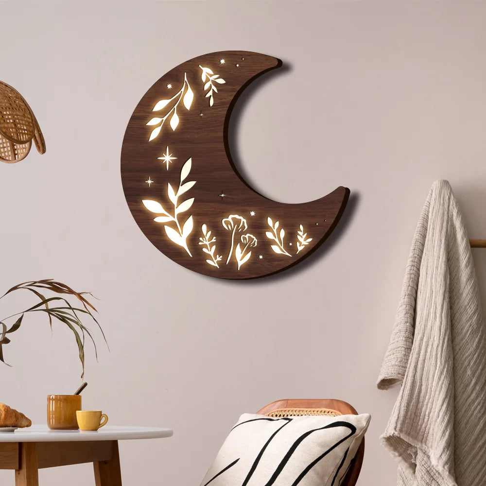 Nordic Wall Decoration Pendant Bohemia UV Printed Wood Led Wall Decoration Oasis Select