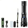 USB Rechargeable LED Flashlights High Lumens Super Bright Tactical Handheld Flash Light Zoomable,Waterproof Emergency Lantern Oasis Select 18650 battery no box