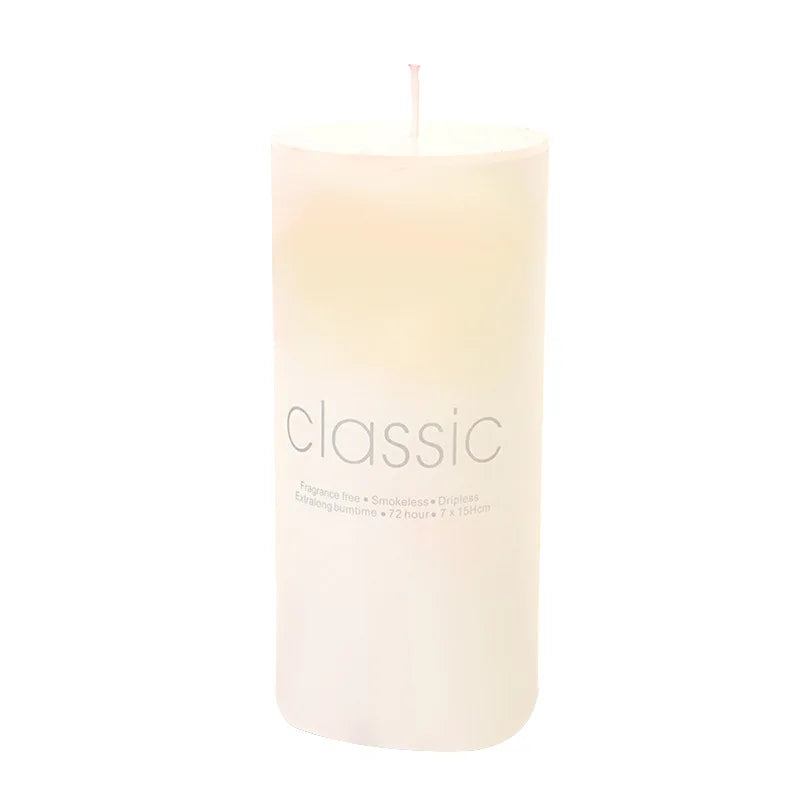 Classic European Ivory White Large Cylinder Candle Smokeless Tasteless Romantic Wedding Hotel Decoration Candle Holiday Supplies Oasis Select
