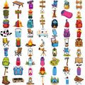 63pcs Camping Outdoor Temporary Tattoo Stickers for Kids & Boys Temporary Tattoo Stickers Oasis Select 1A-4X4cm