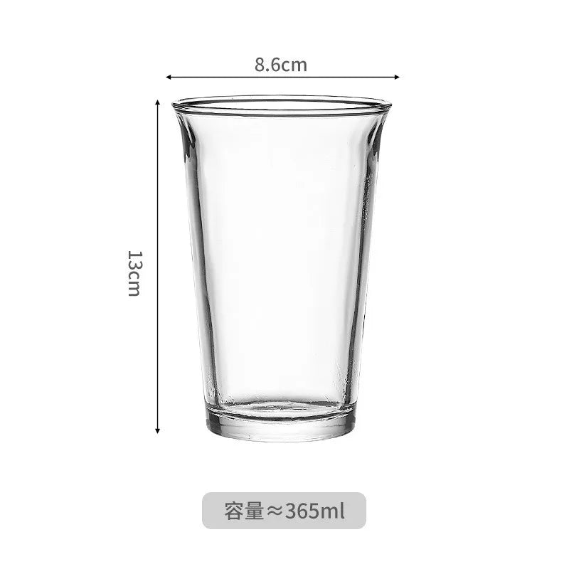 1pcs Transparent Glass Christmas Cups 360ml for Cappuccino, Tea, Espresso Latte, Juice, Milk, Iced Americano, French Flip Cup Oasis Select 365ml 301-400ml