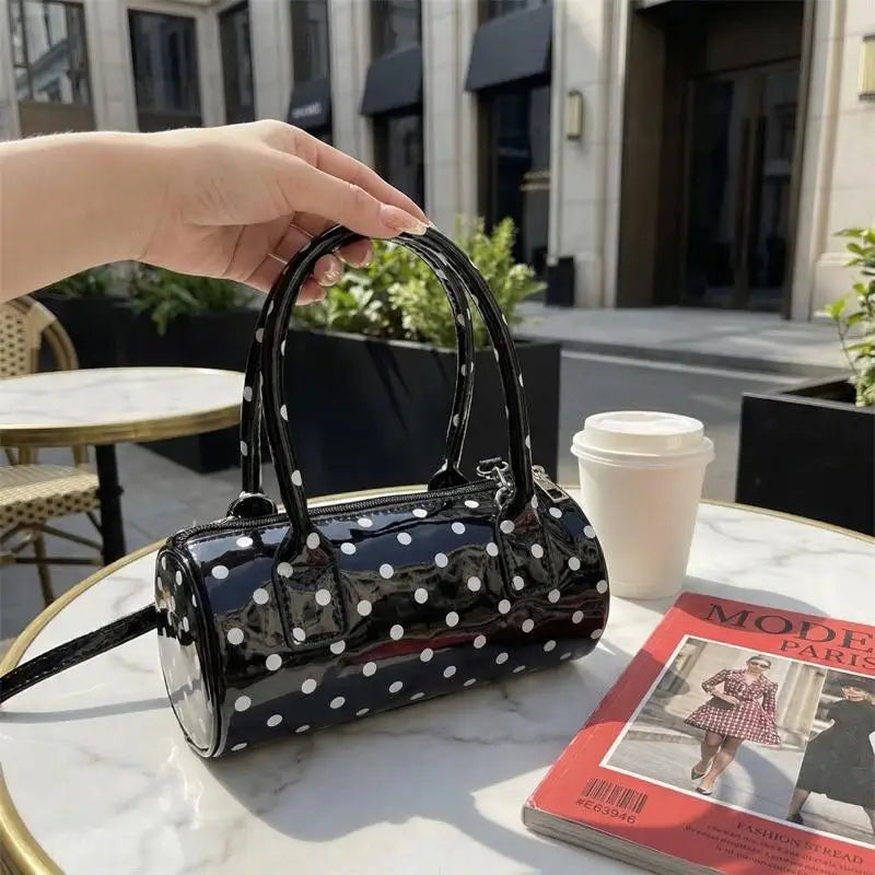 Korean Polka Dot Barrel Crossbody Bag – Mini Shoulder Purse