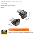 HDMI 2.1 Male To Female Adapter 8K@60Hz Male To Female Connector Up Down Angle 90 270 360 Degree For HDMI Cable PC Laptop HDTV Oasis Select G2