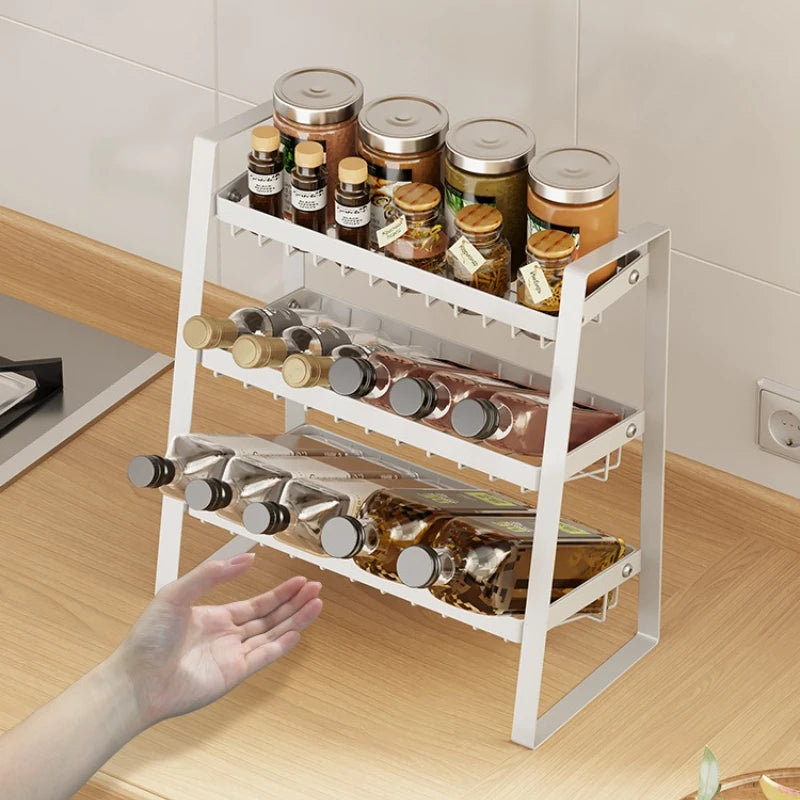 Kitchen seasoning rack countertop multi-layer seasoning rack multi-functional storage artifact Oasis Select