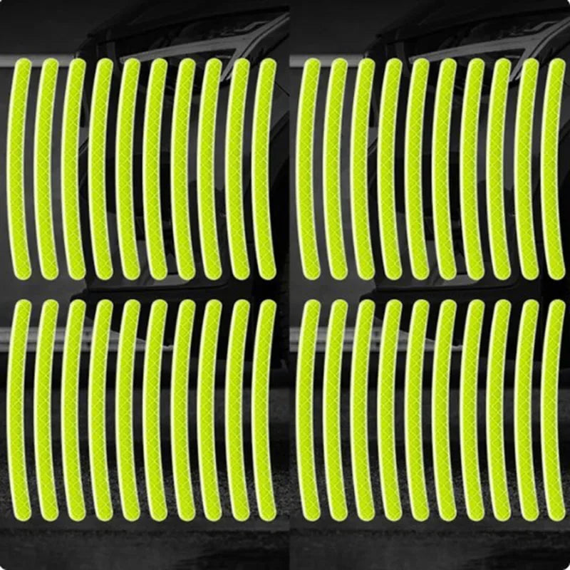 Car Wheel Hub Reflective Sticker Tire Rim Reflective Strips Luminous for Night Driving Car Bike Motorcycle Wheel Sticker Oasis Select 40Pcs Green