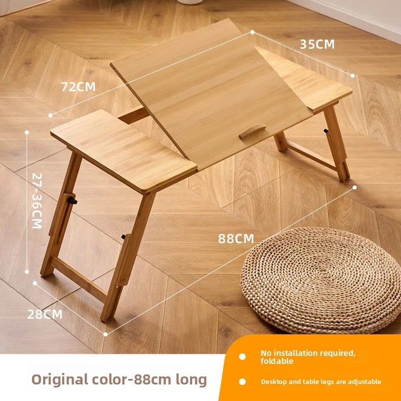 Installation-free folding bed upper table solid wood computer table bedroom home study table notebook bay window bed small table Oasis Select Primary large