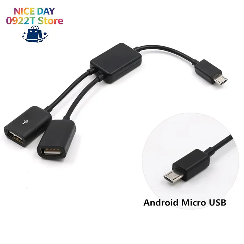 Dual Micro USB OTG Hub Host Adapter Cable for Tablet PC and Smart Phone@#X Oasis Select