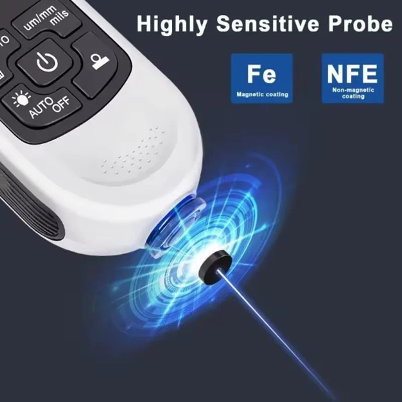 HW-300PRO Car coating thickness gauge 0-2000UM Fe and NFe Paint Thickness Tester Manual Coating Meter Paint Automotive Tools Oasis Select