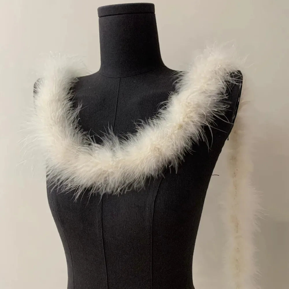 Fashion 2 Meter Decorative Strip Faux Fur DIY Apparel Sewing Fluffy Trim Cuff Strip Home Decor Artificial Fur Decoration Oasis Select Oatmeal