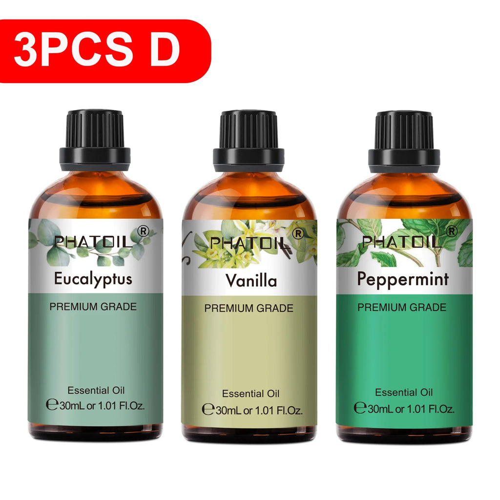 PHATOIL Pure Essential Oils 30ml | Aromatherapy Diffuser Set
