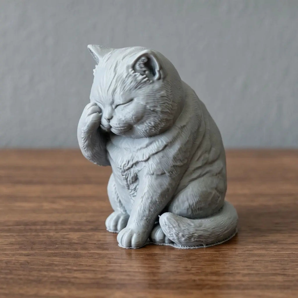 Shy Face Covered Chubby Cats miniature Figurine Diy Cute Kitten Statues for Home Desktop Home Ornaments Decor Pet Memorial Gifts Oasis Select