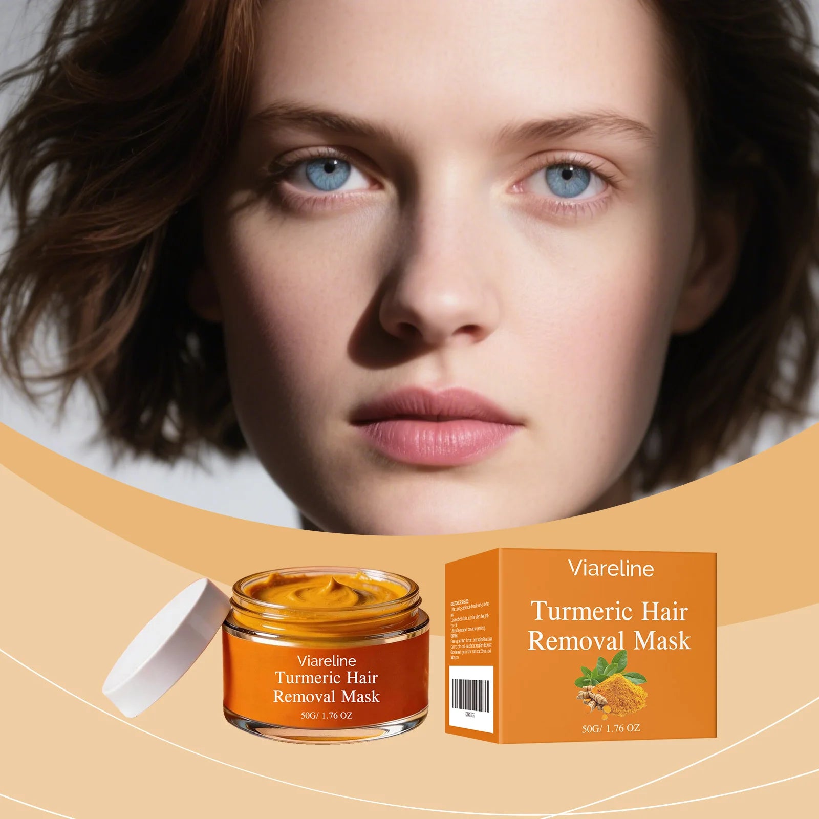 VIARELINE Turmeric Hair Removal Cream – Painless 50g Hair Removal Cream Oasis Select
