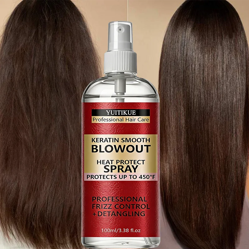 YUITIKUE Keratin Heat Protect Spray – 450°F Frizz Control