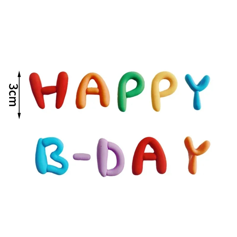 Cake Topper, English Letters Happy Birthday Cake Topper, Ins Colorful Letters Rainbow for Kids 1st Birthday Party Supplies Oasis Select SRKL-D