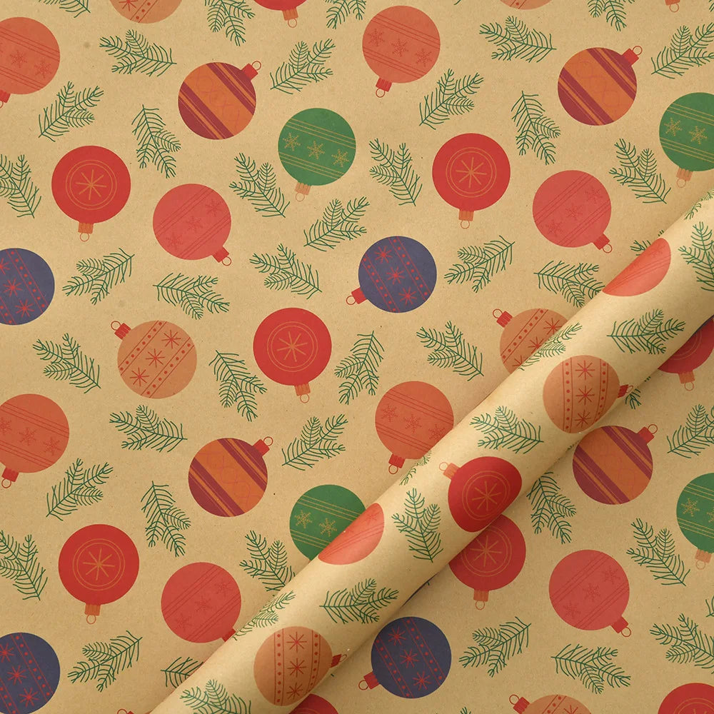 1roll Wrapping Paper Christmastree Santa Clauswrapping Birthday