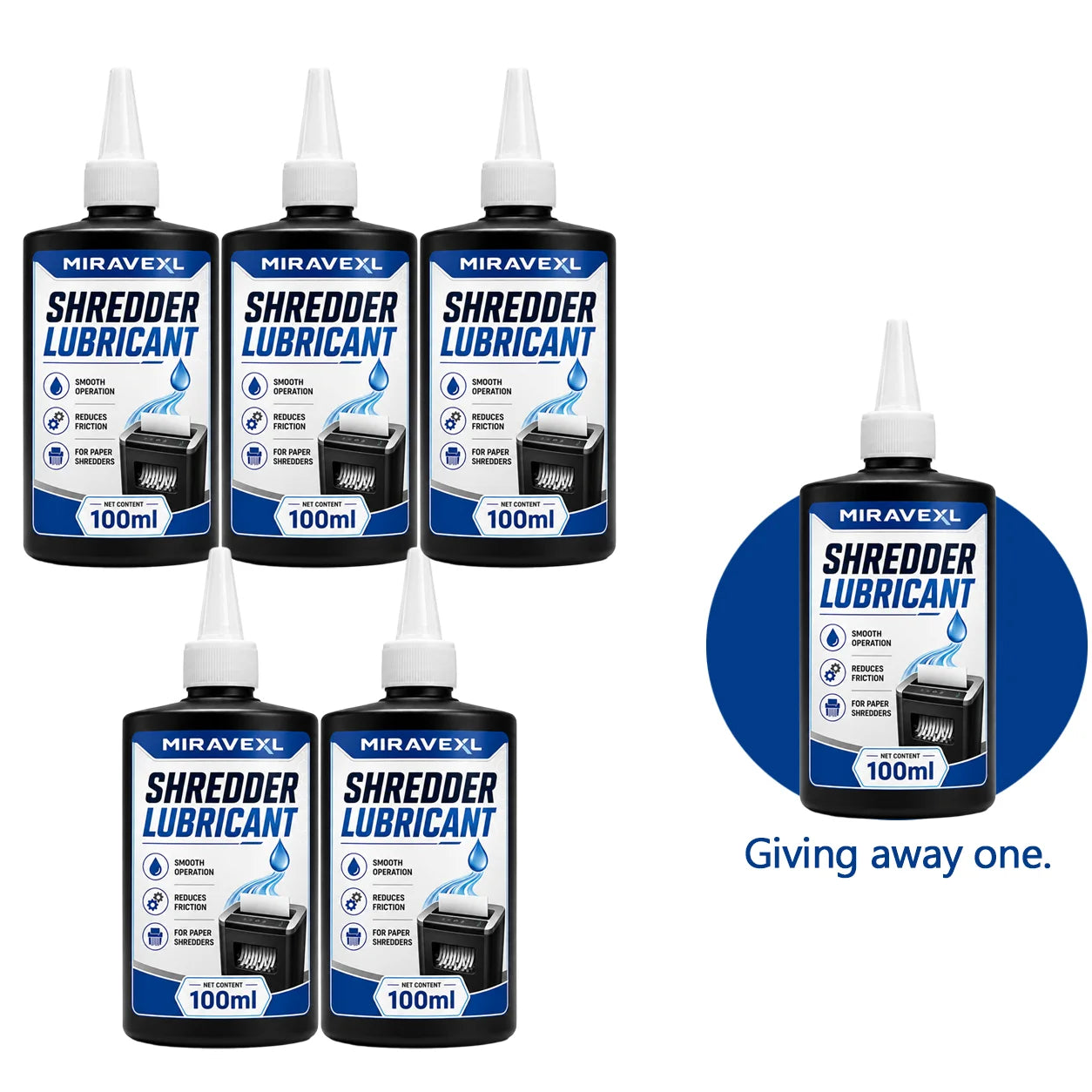 Paper Shredder Lubricant Oil, Blade Cutter Cleaner, Anti-Jam Formula, Smooth Quiet Shredding, Office Home Machine Care Solutions Oasis Select 6 Bottles