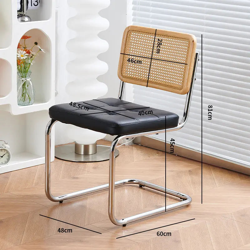 Multi-functional Nordic woven rattan chair, household dining table, chair, dining chair, study, living room, back chair Durable Oasis Select Log Color-C