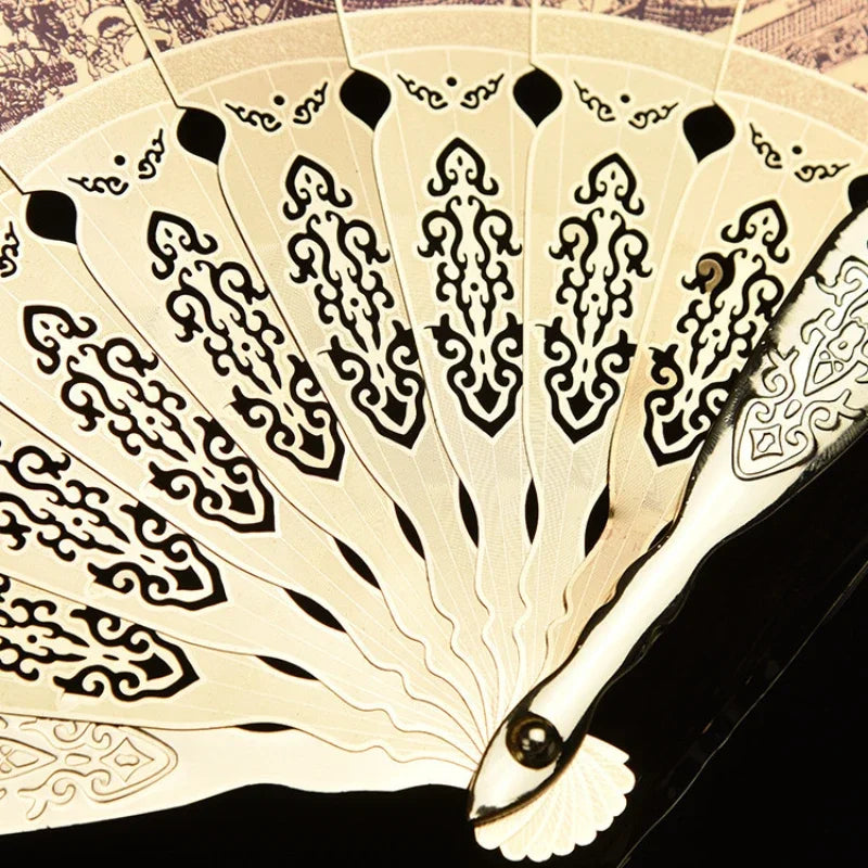 Chinese Style Features Peking Opera Mask Golden Fan Decoration Folk Peking Opera Mask Arts and Crafts Fan Oasis Select