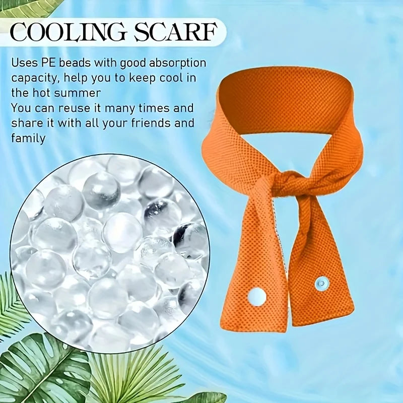 Cooling Ice Scarf, Ice Scarf, Sweat Wipe, Outdoor Ice Belt Sports Headscarf Cooling Ice Scarf Oasis Select Orange