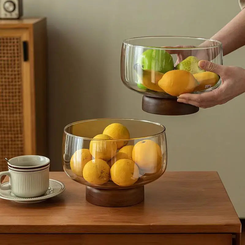 Glass Fruit Tray High-end Living Room Household Tray Storage Box Snacks Candy Dry Fruit Tray Oasis Select