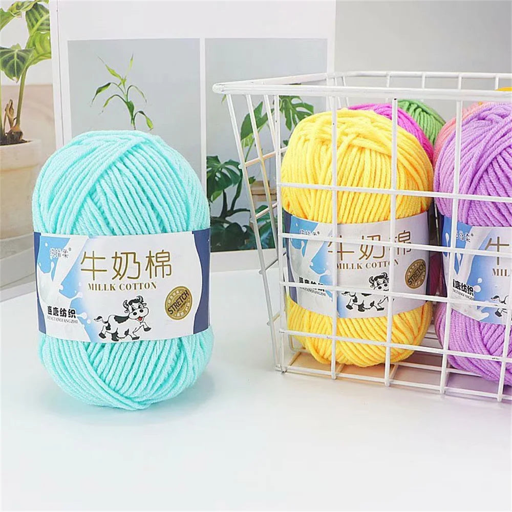50g Milk Cotton Chunky Yarn – Soft Velvet Knitting & Crochet