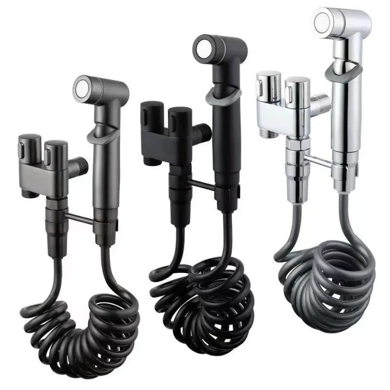 Toilet Cleaning Bidet Toilet Sprayer Set Water Portable Handheld Bidet Sprayer Shower Double Outlet Angle Valve Accessories Oasis Select