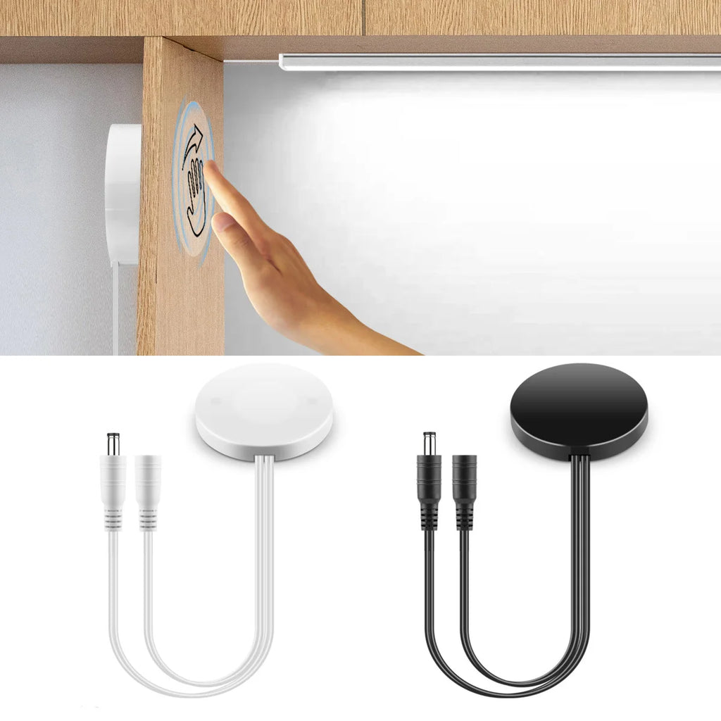 Wireless Touch Sensor Dimmer Control Hand Sweep Sensor Dimmable Light Switch for Cabinet Light Strip Penetrable 25mm Wood Panel Oasis Select