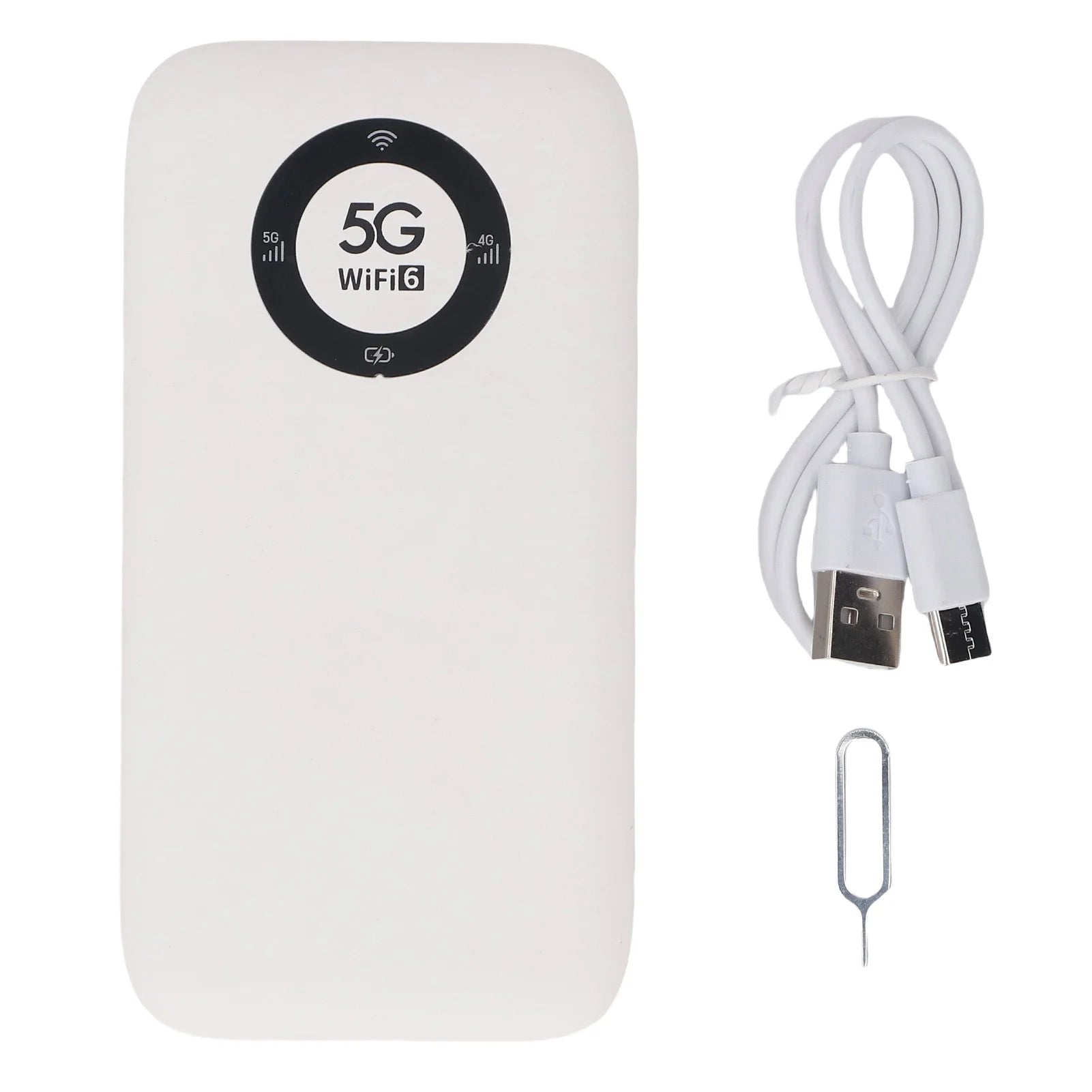 WiFi Mobile Hotspot Mobile Wireless Router 5G 2.4GHz 5.8GHz Dual Bands SIM Card Slot Ultra Fast with 7100mAh Battery for Travel Oasis Select WHITE