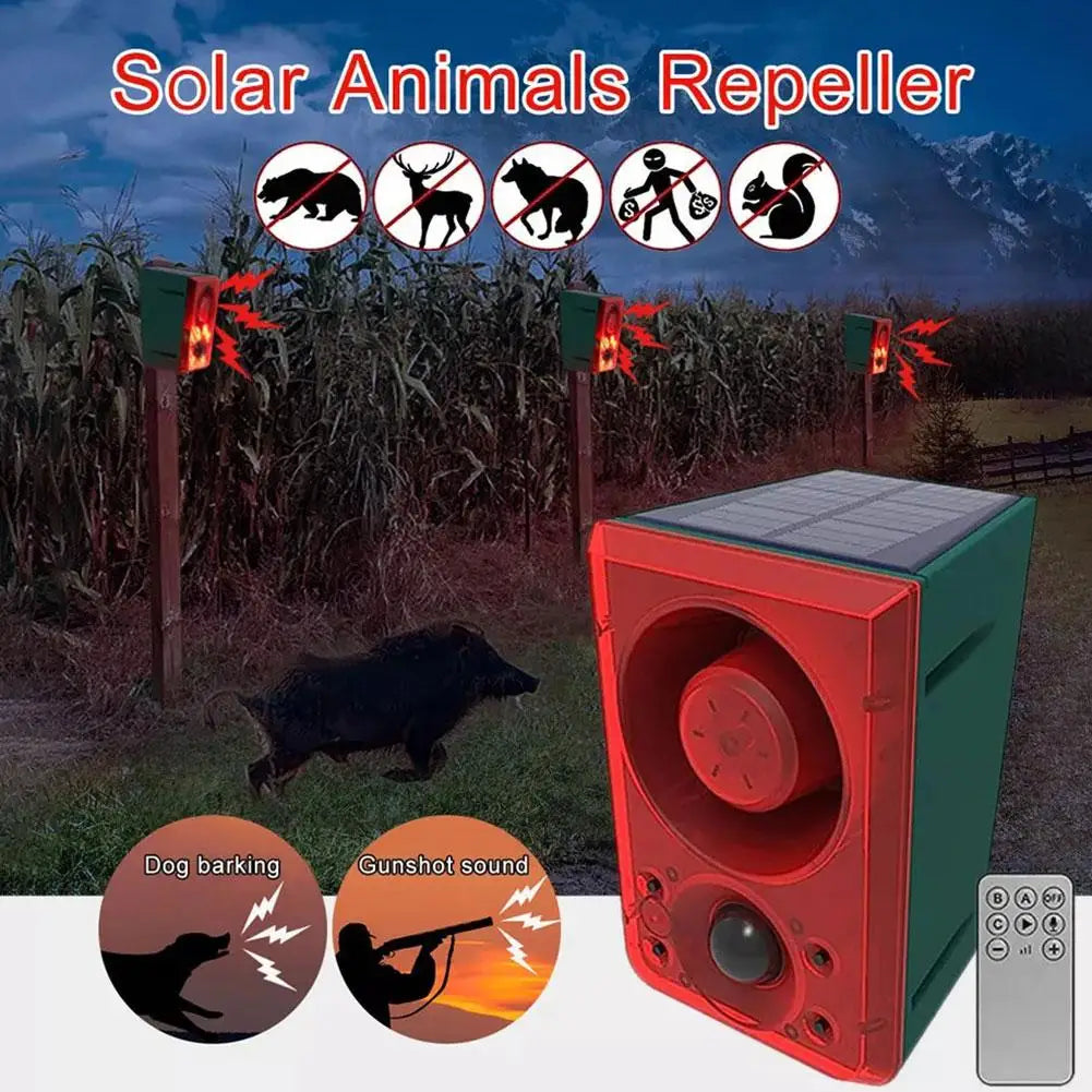 Solar Motion Sensor Animal Repeller Infrared Induction Anti-Wild Boar Dog Drive Professional Alarm Light Waterproof Outdoor Oasis Select