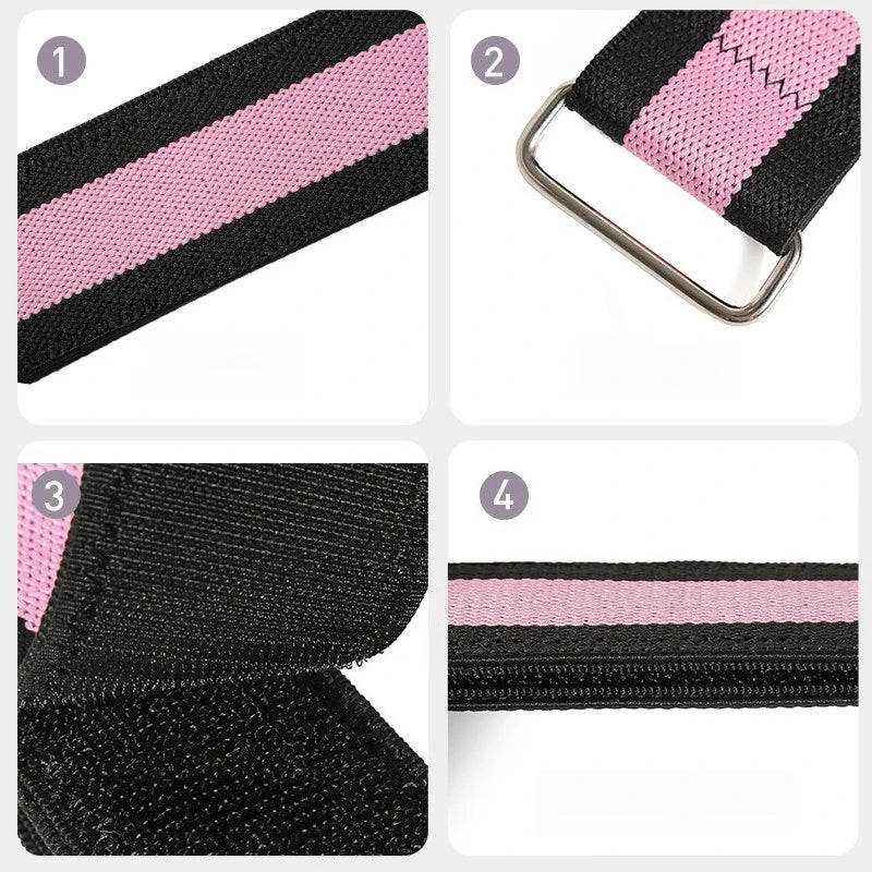 Lady's hip resistance band - black band with pink accessory, medium tension, hip exercise band Oasis Select