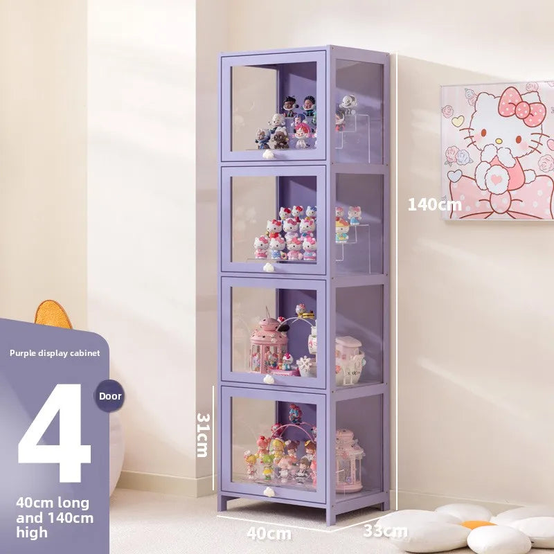 Doll Storage Doll Doll Display Cabinet Transparent Shelf Cotton Plush Display Box Doll Storage Cabinet Oasis Select Four floors 40 long