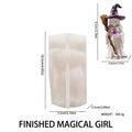3D Halloween Witch Silicone Mold Witch Holding Crystal Ball Mold for Candle Plaster Resin Craft Home Decor Oasis Select White