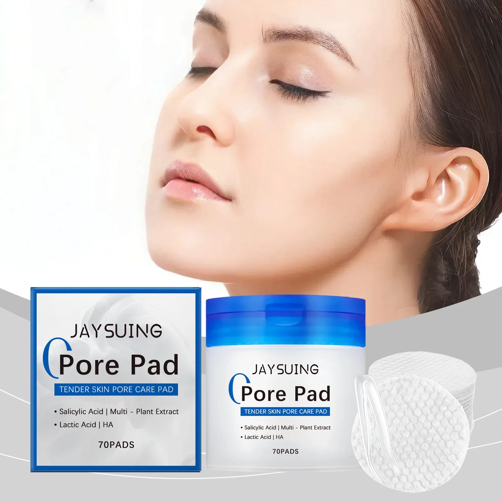 Jaysuing Hyaluronic Acid Cotton Pads Gentle Exfoliate Unclog Pores Reduce Acne Pimples Daily Skincare Use Face Clean Cotton Pads Oasis Select