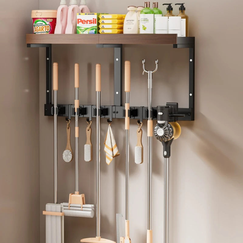Wall-mounted broom, broom storage rack, cleaning tool rack, hook, mop finishing rack, placement rack Oasis Select
