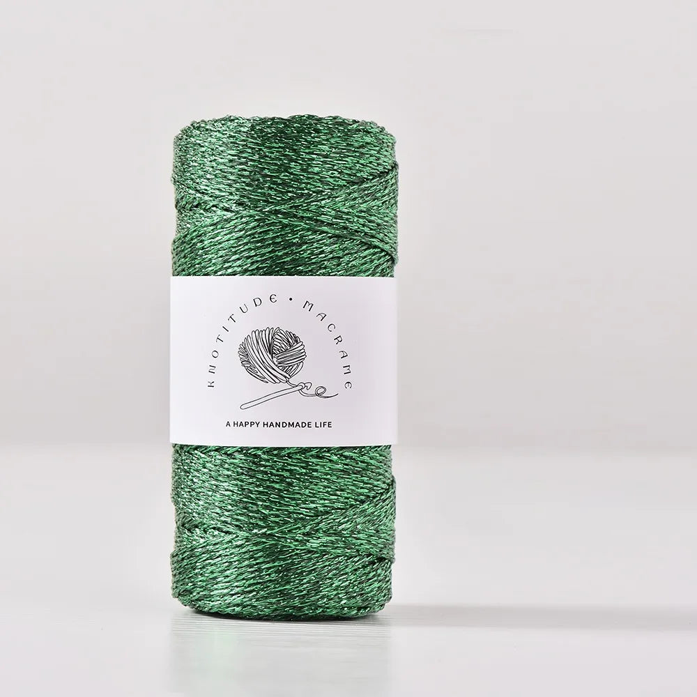 1mm Metallic Yarn Knitting Crochet DIY Handmade Hand-woven Wire 100M Multicolor Gift Wrapping Rope Sewing Accessories Oasis Select Green