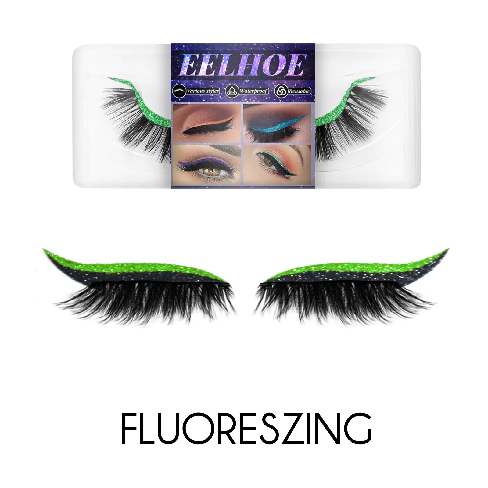 7color Glue-Free Faux Mink 3D Self-Adhesive Eyeliner Lash Stickers Waterproof Sweatproof False Eyelashes Stickers Eye Makeup Oasis Select 06