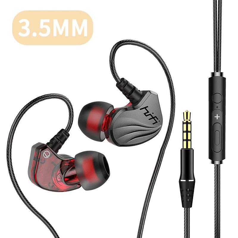 Wired Earphone 3.5mm AUX/Type C In-Ear HIFI 6D Surround Bass In-Ear Game Music Headsets With MIC For Samsung Huawei Xiaomi PC Oasis Select S2000 3.5MM Gray