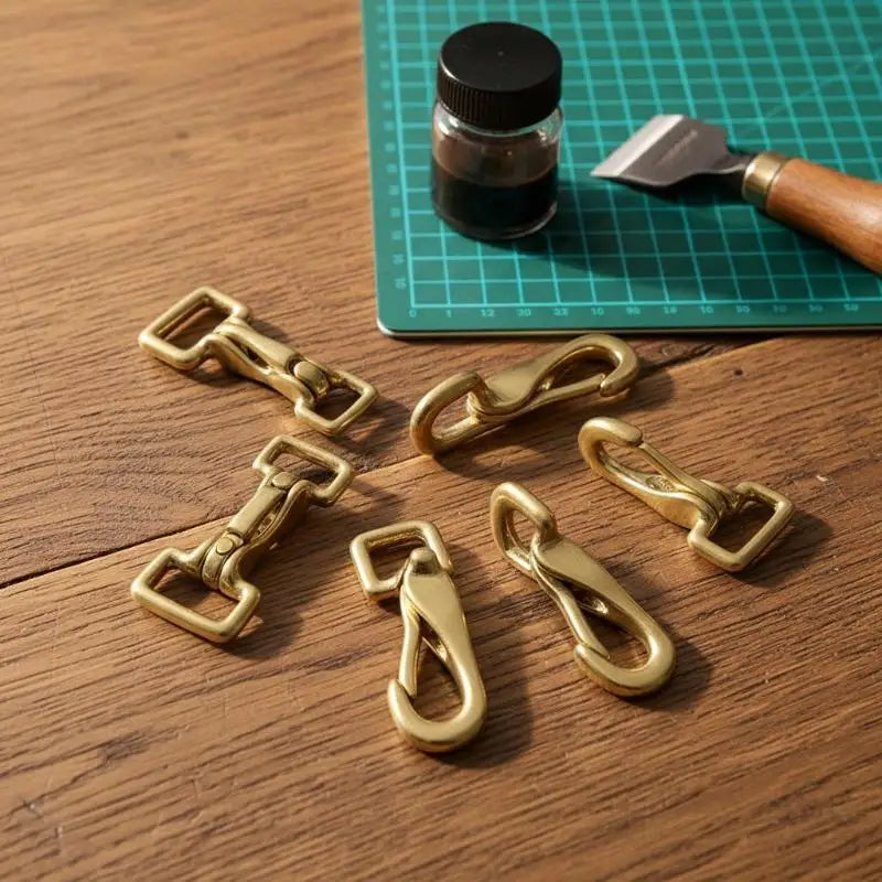 Brass Bag Strap Buckle Pet Leash Adapter Durable Metal Fastener for Dog Cat Traction Rope Accessory Oasis Select