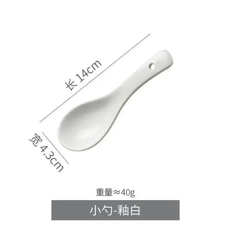 Ceramic Soup Spoon Soup noodles rice Spoon For Daily Use Kitchen Tablewear Oasis Select Small Soup Spoon