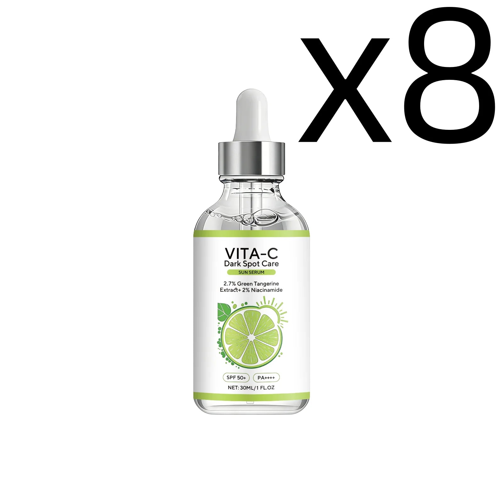 Vitamin C Sunscreen Essence – Brighten & Fade Spots SPF Serum Brightening Sunscreen Serum Oasis Select 30ml X 8PCS