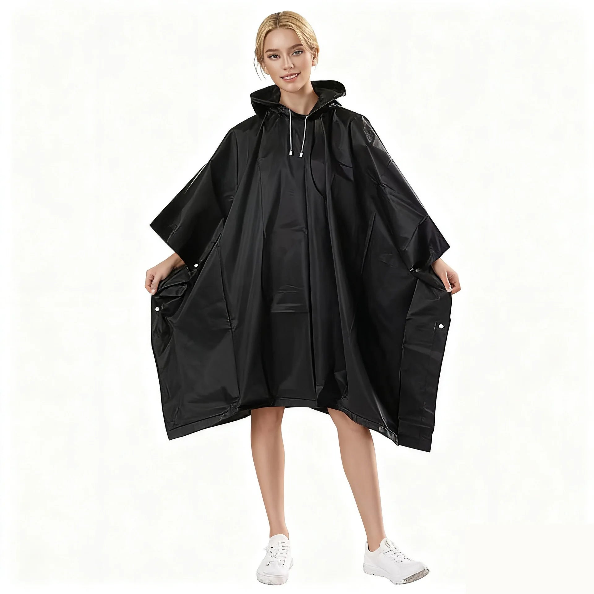 3 In 1 Outdoor Raincoat Hooded Sleeve Waterproof Rain Poncho Motorcycle Rain Cover Camping Hiking Travel Rainwear Tent Oasis Select