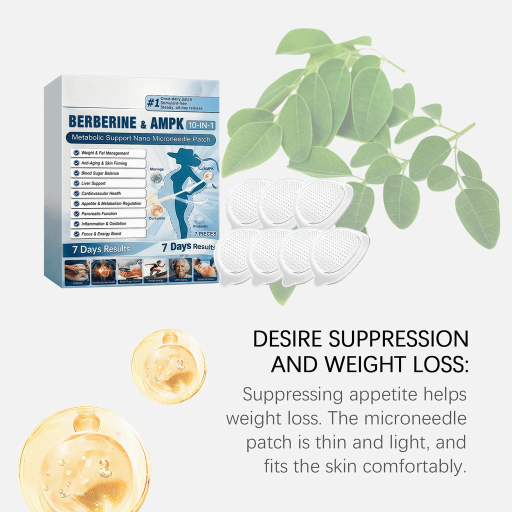 Berberine AMPK 10-in-1 Care Support Nano Microneedle Patch Show Graceful Lines And Protect The Skin All Over The Body Oasis Select