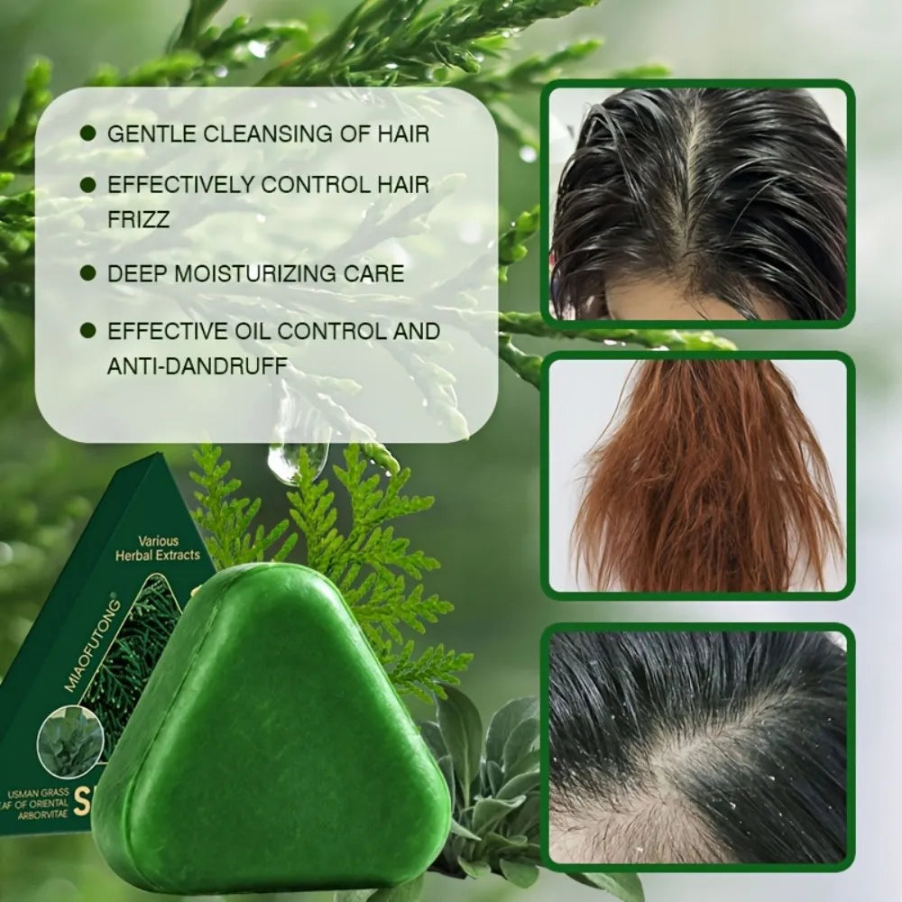 Natural Herbal Shampoo Soap Usman Grass Handmade Soap Hair Nourishing, Oil Control, Refreshing, Fluffy and Soothing Hair Care Oasis Select